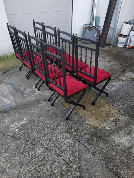 8 cadeiras em ferro forjado