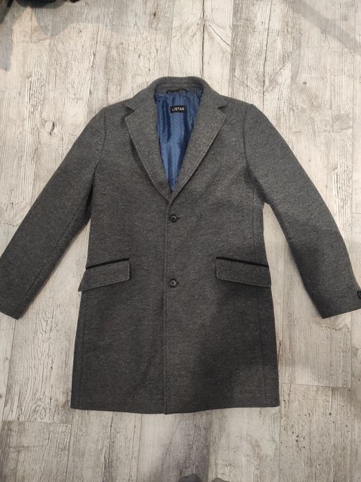 Szary/siwy męski płaszcz