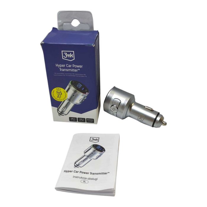 Transmiter Samochodowy FM Adapter Bluetooth 3mk Hyper Car Power 48w QC USB