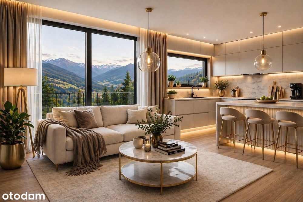 Dwupoziomowy apartament z pięknym widokiem na Beskidy