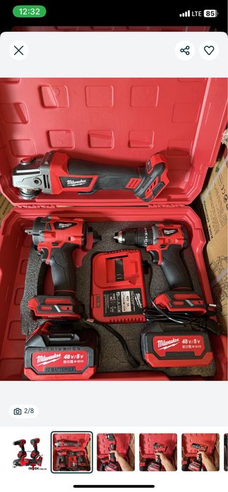 Milwaukee SET3 - набір 3 в 1 - шуруповерт + болгарка + гайковерт