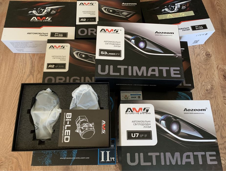 BI LED лінзи фари BMW E39 E38 E46  E53 X5 Е70 линзи фар Mercedes W211