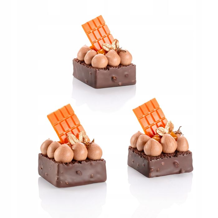 Dekoracja Czekoladowa - Mini Tabliczka Pomarańczowa 6Szt