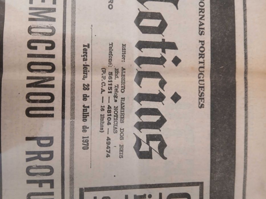 Jornal Diário de notícias 1970 morte Salazar, RARO emoldurado completo