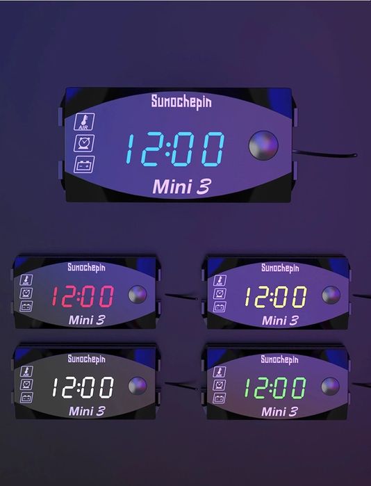 Вольтметр+Термометр+Годинник 12v для мотоцикла скутера авто 3в1 мото