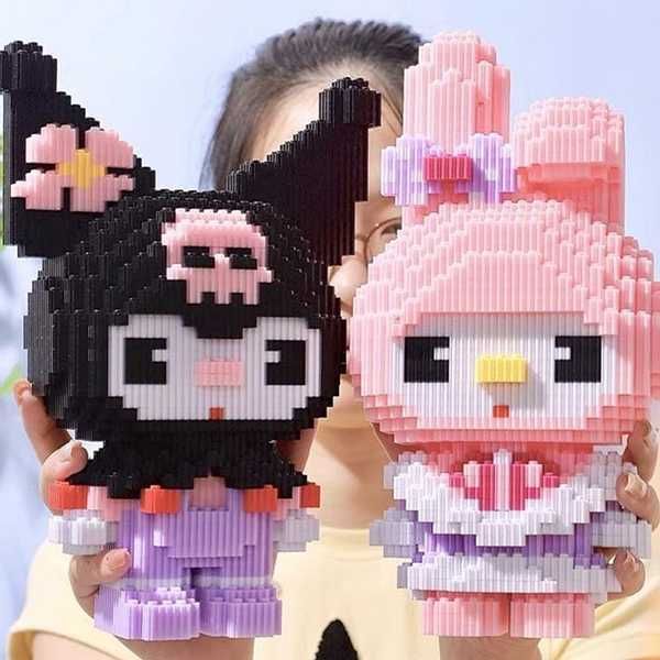 3Д Конструктор MagicBlocks Ведмедик Тедді "I love you" Розовый медведь