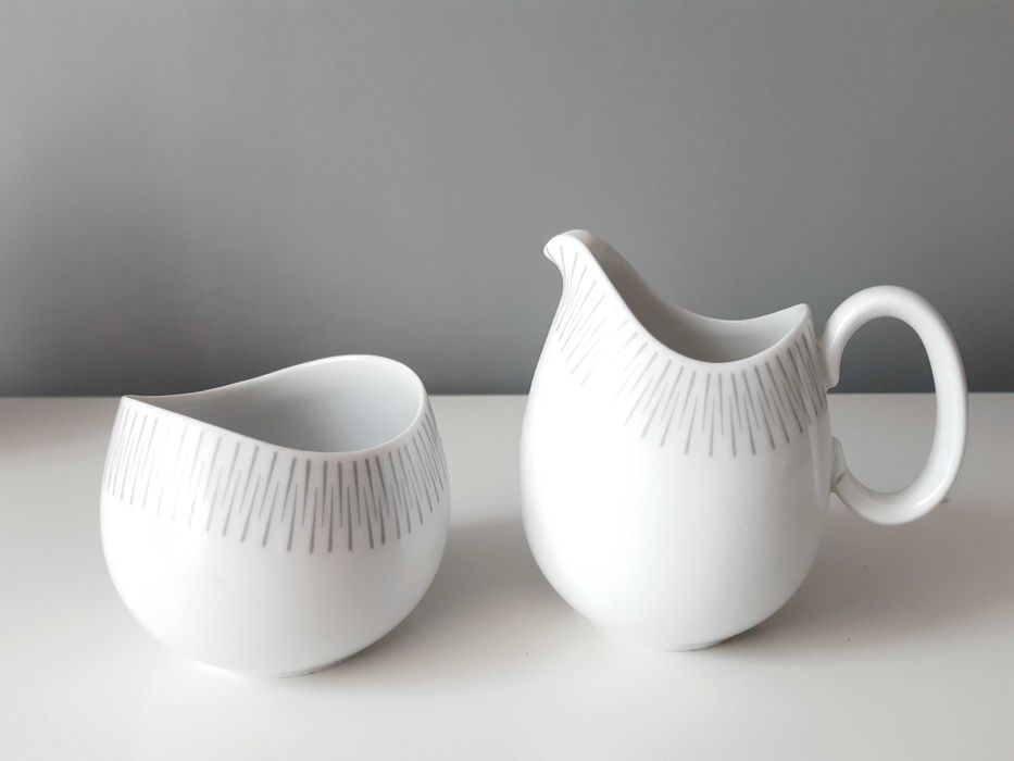 Garnitur do kawy Mlecznik Cukiernica Porcelana New Look