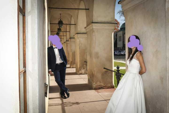 Suknia ślubna satynowa 34/36