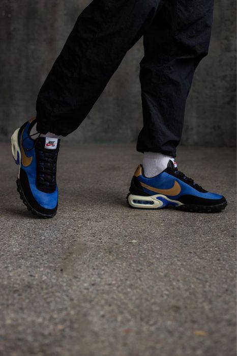 ТОПОВА ЯКІСТЬ‼️Nike Air Max Waffle SP Hyper Blue/Metallic Gold,вапор в