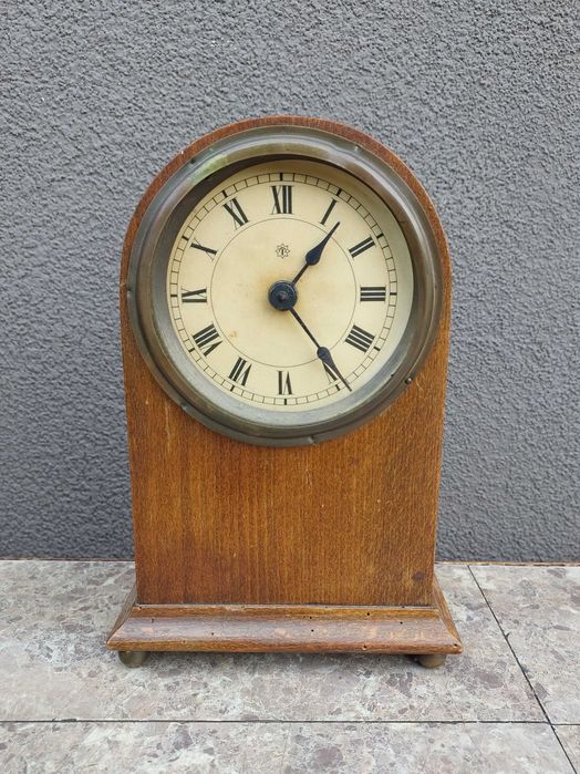 206 Stary zegar stołowy budzik Junghans 1920r balansowy do renowacji