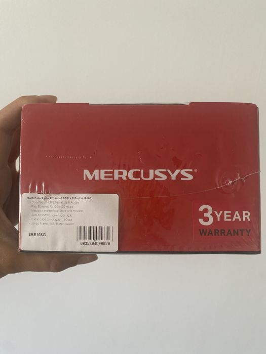 Switch de Rede Mercusys MS108G Gigabit 8 Portas – Novo Selado