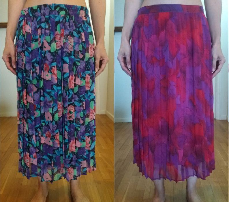 Saias de Roda, Plissadas e Rectas Retro Vintage 80's