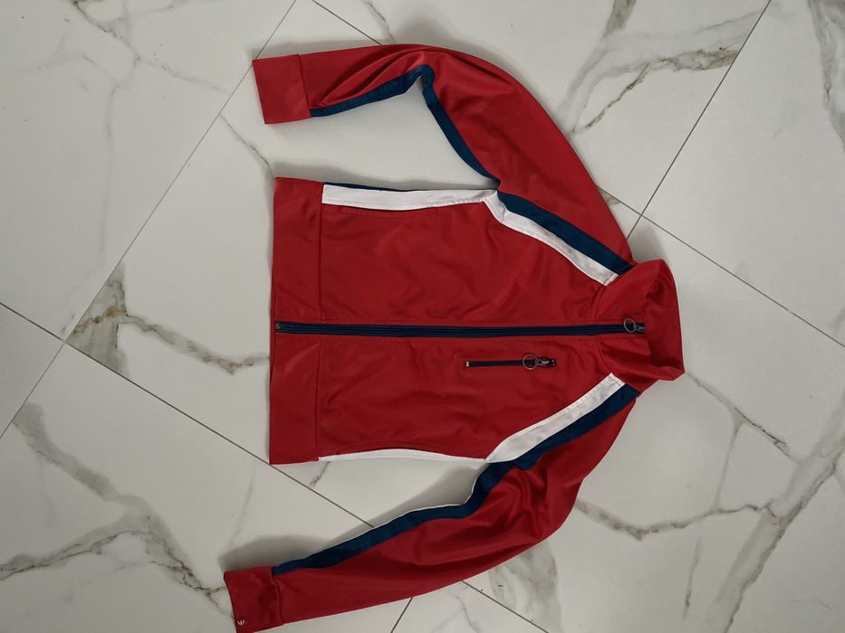 Czerwona śliska rozpinana bluza damska M House oldschool