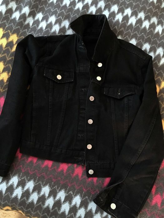 Куртка женская джинсовая черная с карманами. S
