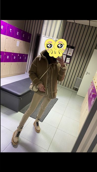 Дубленка замшева бежева