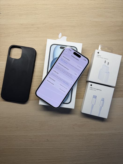 iPhone 15 128gb biały bateria 100% komplet