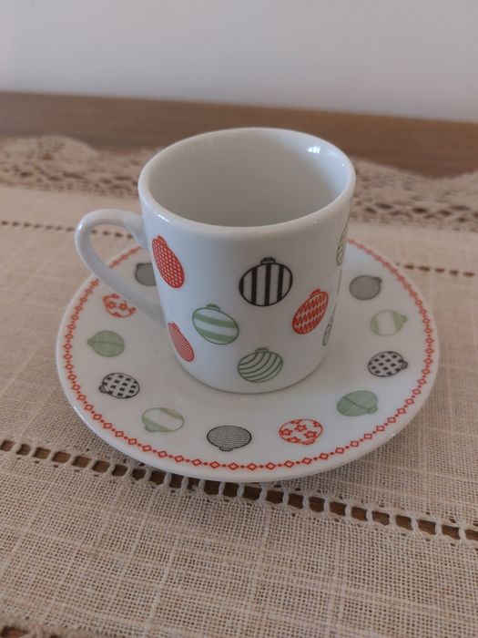 Conjunto 6 chávenas de café de Natal
