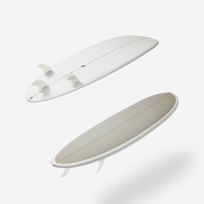 Prancha de surf híbrida em resina 6'4 40L com 3 quilhas - caqui