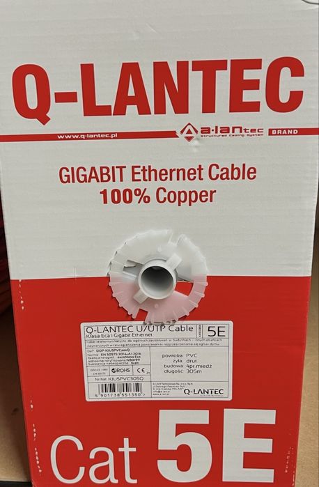 Kabel U/UTP kat.5e PVC 4PR 305m Q-LANTEC