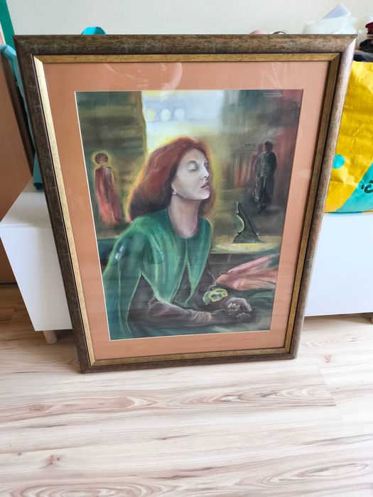 Piękny duży obraz w ramie Beata Beatrix