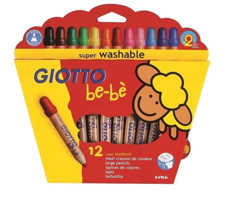 Kredki grube 12 kolorów Bebe GIOTTO Giotto pudełko,243x235 mm