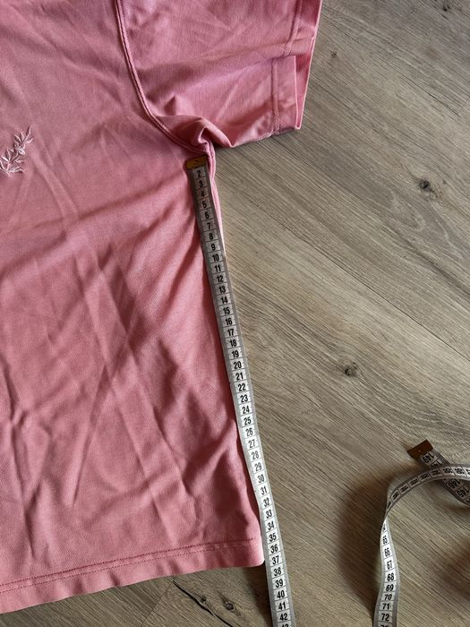 Różowa koszulka polo damska oversize z kwiatkiem | 38 M | stan bardzo dobry