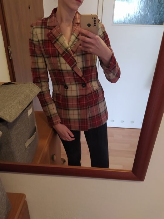 marynarka w kratę h&m 34