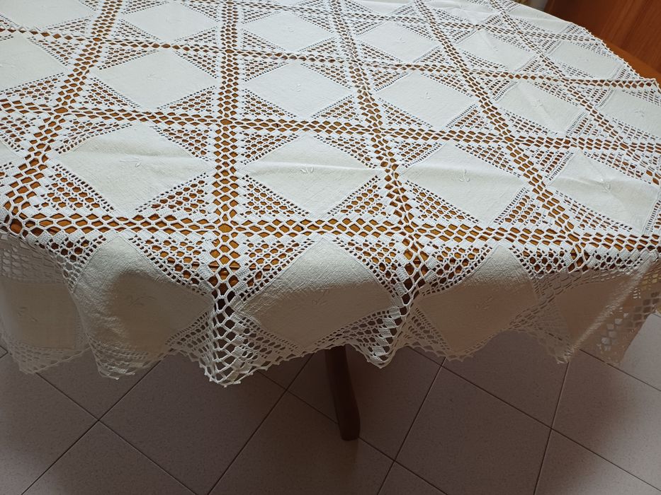 Toalha de mesa de linho/renda