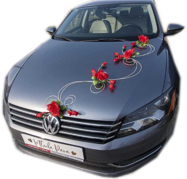 Przybranie auta ślubnego.Dekoracje na samochód do ślubu-ozdoby  015