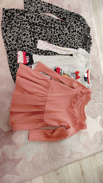 Zestaw paka 128 sukienka tuniki dla dziewczynki