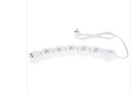 Przedłużacz biały 5wejść + 2 USB