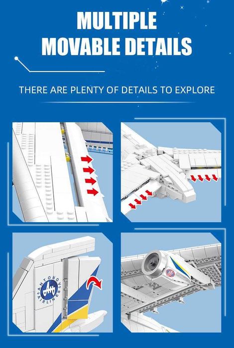 Конструктор Літак АН-225 «Мрія»,  5350 деталей, 1.12м
