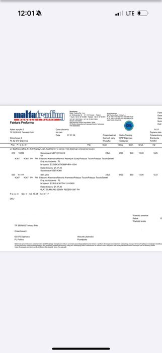 Blat Navona kronospan HPL 12mm 2m + splashback w zestawie