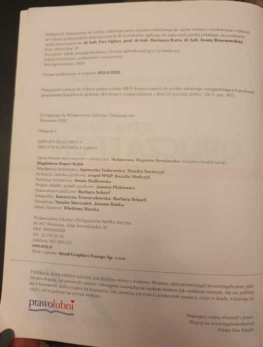 WSiP JĘZYK POLSKI 2.2 OBLICZA EPOK Podręcznik Liceum i technikum zakres podstawowy i rozszerzony