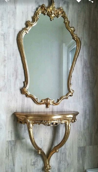 Konsola ścienna z lustrem antyk barok