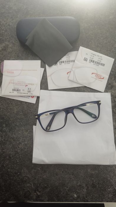 Okulary oprawki soczewki wymienne Granatowe nowe lucca