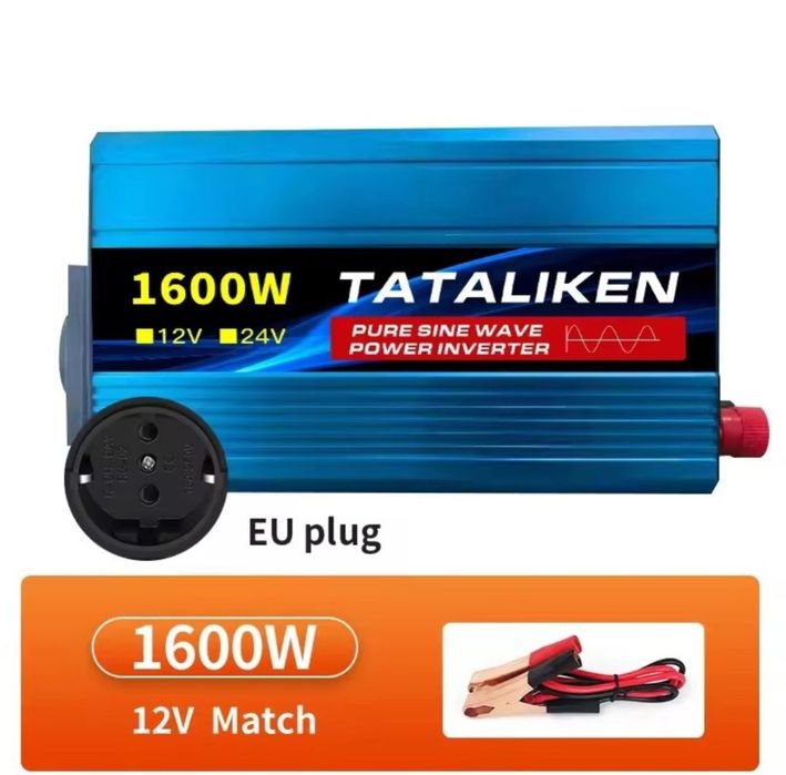 Перетворювач напруги інверторTATALIKEN з 12Vна220V 1600WЧистий синус