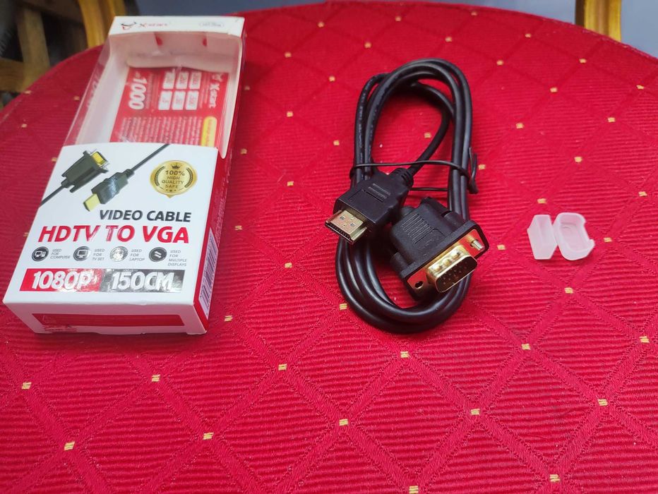 Kabel HDMI 1080P VGA Przewód do Komputera PC Laptopa Monitora video