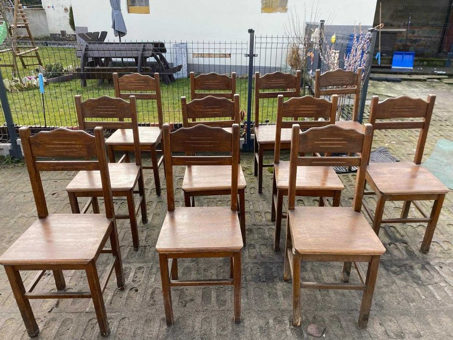 krzesło krzesła DĘBOWE Dąb fotel fotele z drewna drewniane ciemne jasne 5 sztuk krzeseł drewnianych komplet do baru stołu kuchni jadalni antyczne