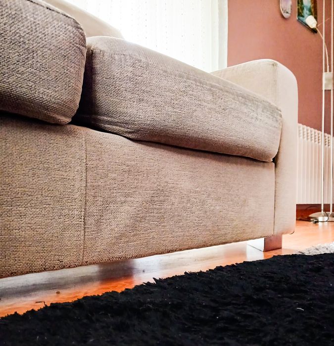 Sofa de canto cor bege