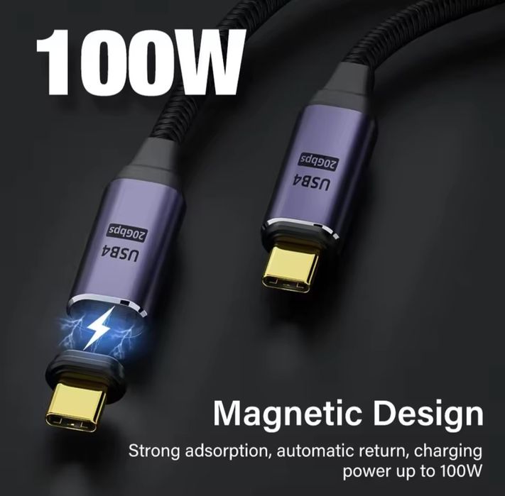 Магнітний кабель 5 A Швидка зарядка Type C 100 Вт