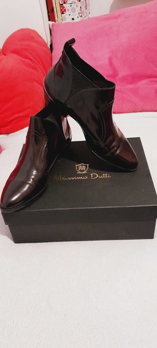 Botki Massimo Dutti 37-38 burgundowe