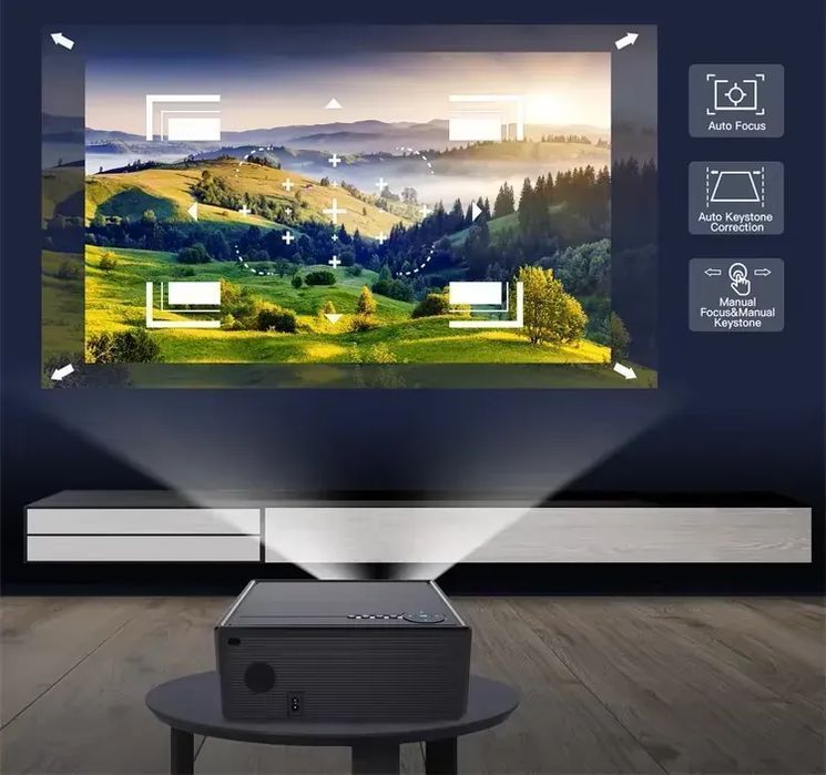 Projektor LED rzutnik X7PRO WiFi BT USB Android 8K 200 cali + pilot