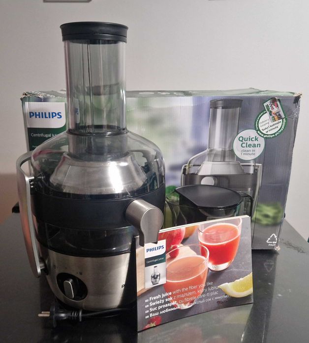 NOWA w pudełku sokowirówka Philips HR1922, sok z miąższem, QuickClean