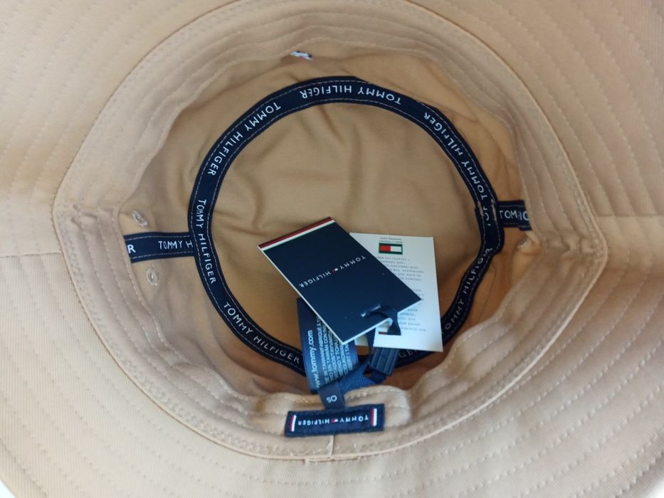 Nowy oryginalny kapelusz bucket hat Tommy Hilfiger beżowy brąz