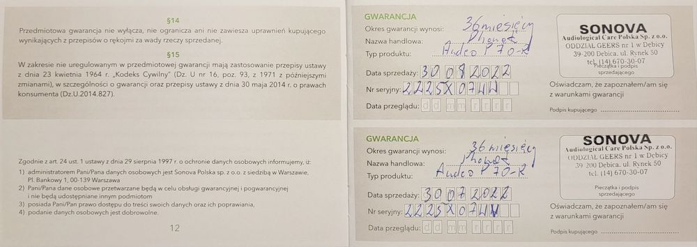 Komplet Phonak Audeo P70-R; gwarancja; 2 słuchawki