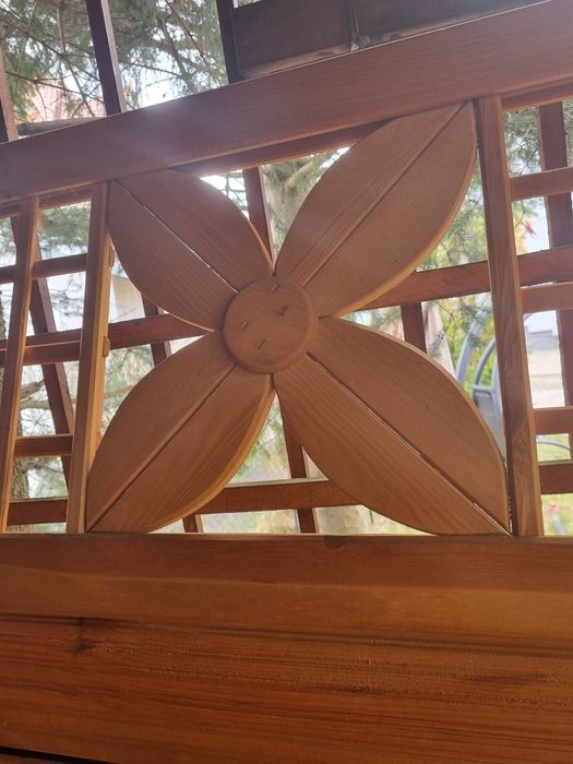 Płot,panel drewniany, Bornholm, deski,ogrodzenie  kwiatek