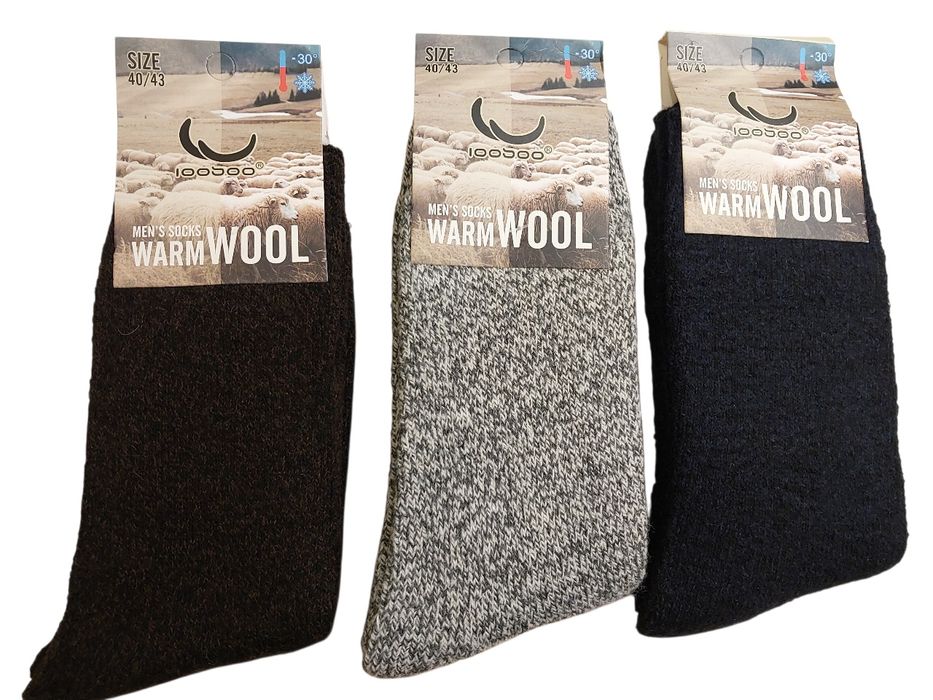 Skarpety męskie wełniane 3 pary 30 zł