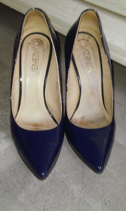 Venezia Szpilki  czółenka granatowe 37