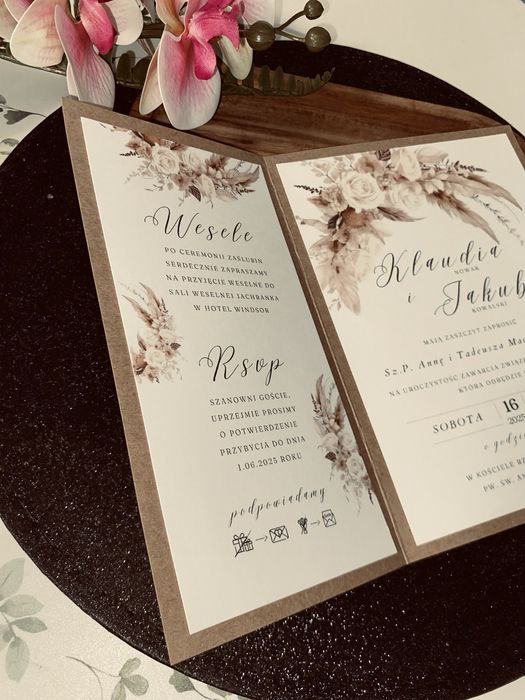 Ślubne Zaproszenie boho